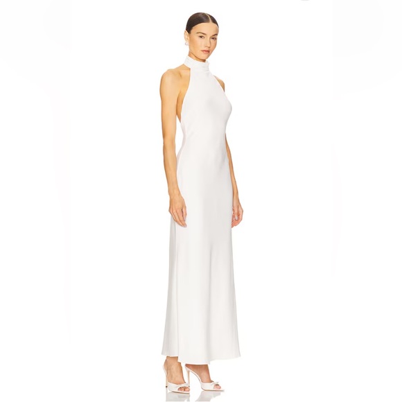 New | Misha x REVOLVE Evianna Satin Gown in Ivory Small - Picture 1 of 6
